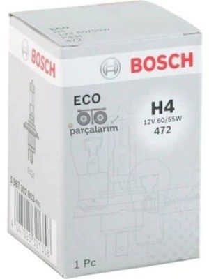Rafta 1987302803 - Ampul H4 12V Standart H4 Ampul 55 / 60W Tırnaklı P43T DKM8855NM ile Uyumlu