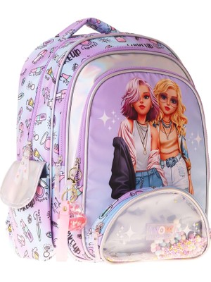 Rafta Wow Generation Kız Çocuk Friends Baskılı Pembe Ilkokul ve Günlük Okul Sırt Çantası - W6054 - Dört Bölmeli