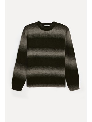 Mudo Erkek Haki Bloklu Düşük Omuz Bisiklet Yaka Kazak