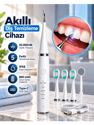 Ls 1. Taşınabilir Akıllı Diş Temizleme Cihazı Ayarlanabilir 5 Kademe Type C Şarjlı Sonic Temizleme
