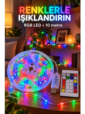 Astraltech 10 Metre Kumandalı Animasyonlu Rgb LED Tel Aydınlatma