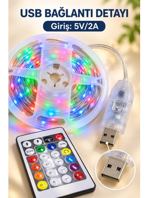 Astraltech USB Bağlantılı 10 Metre Rgb LED Işık