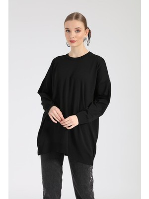 Suede Style 40408 - Kadın Uzun Triko Kazak