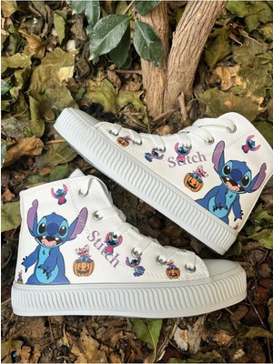 Scarpe Magiche Kız Çocuk Stitch Baskılı Günlük Spor Ayakkabı – Sevimli Karakter Desenli