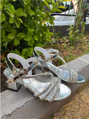 Scarpe Magiche Silver Moon Taşlı Topuklu Sandalet