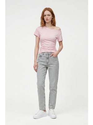 Hakke Önü Taşlı Mom Jean PANTOLON