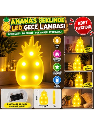 Bezos Ananas Şeklinde Ledli Dekoratif Eğlenceli Çocuk Gece Lambası Nhr