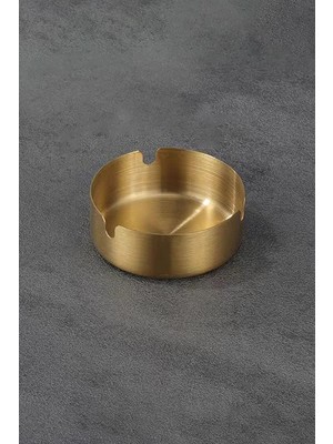 Str Store Çelik Gold 8 cm Kafe Restaurant Lokanta Yuvarlak Kül Tablası Küllük MT174SR