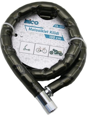 Genel Tedarik Tüp Anahtarlı Metal Kafa Çelik Motor - Bisiklet Kilit Silindirik Spiral Kilit Siyah Kılıf 22MM x 100CM BX40