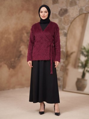 Miostil Yan Bağlamalı Pawek Ceket-Bordo