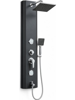 Valtemo Valart Anthracıte Square Panel Duş SETİ(VS-1265)