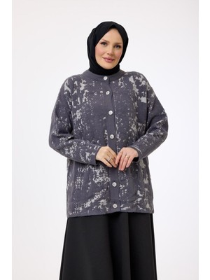 Suede Style 40984 - Şık Rahat Desenli Kadın Triko Ceket