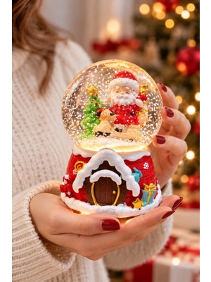 Ersert Ers Işıklı Müzikli Noel Baba Kar Küresi 13 cm Yılbaşı 2027 Yeni Yıl Hediyesi Dekoratif Biblo
