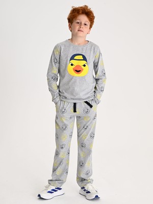 Fenerbahçe Gri Yellow Çocuk Pijama Takımı