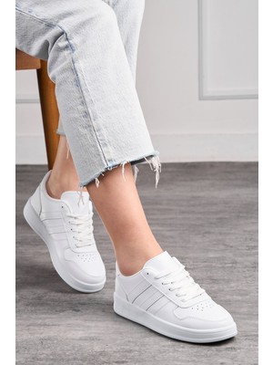 nSTIL Günlük Unisex Spor Ayakkabı Bağcıklı Dikiş Detaylı Hafif Kalın Yüksek Taban Sneaker 5005