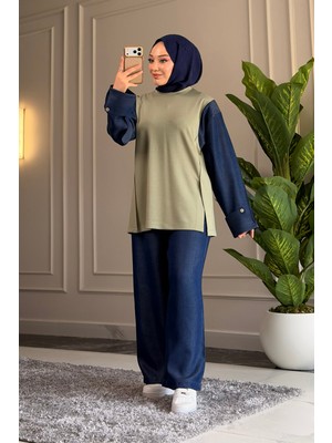 Suede Style 6448 - Şık Rahat Modal Interlok Örgü Kumaş Salaş Kadın Takım