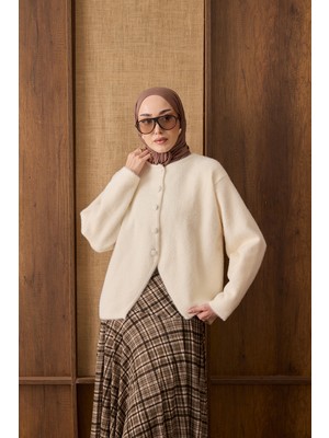 Suede Style 44346 - Şık Rahat Yumoş Kadın Triko Kısa Hırka