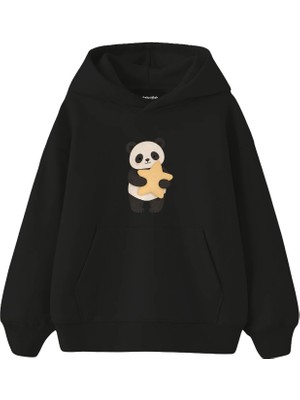 The Lucid Lab Panda Hugging A Star Pillow Çocuk Hoodie