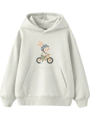 The Lucid Lab Rabbit Riding A Balance Bike Çocuk Hoodie