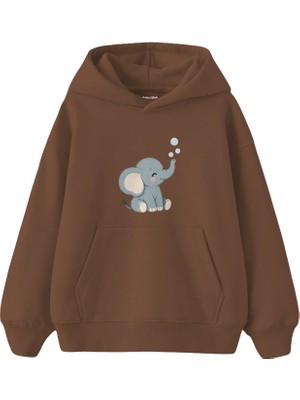 The Lucid Lab Elephant Blowing Three Tiny Bubbles Çocuk Hoodie