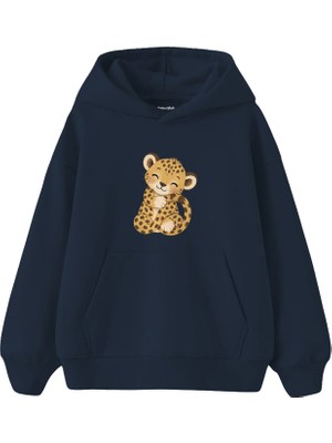 The Lucid Lab Baby Leopard Hugging Its Tail Çocuk Hoodie