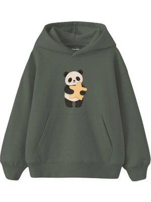 The Lucid Lab Panda Hugging A Star Pillow Çocuk Hoodie