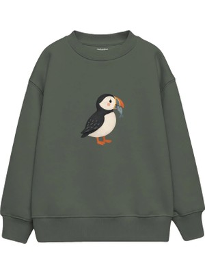 The Lucid Lab Puffin With A Tiny Fish Çocuk Sweatshirt