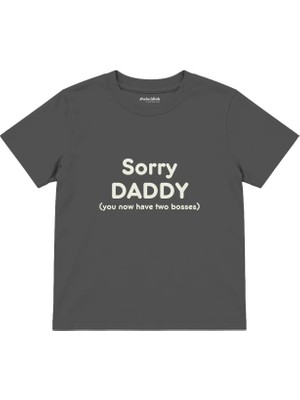 The Lucid Lab Sorry Daddy Çocuk Tişört - Antrasit