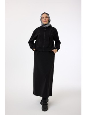Suede Style 6156 - Şık Rahat Kadın Etekli Ceket Takımı
