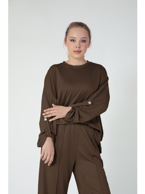 Suede Style 5862 - Şık Rahat Süprem Örgü Salaş Kadın Takım
