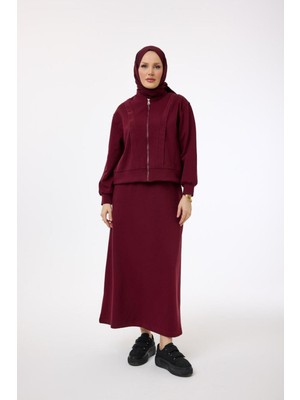 Suede Style 6156 - Şık Rahat Kadın Etekli Ceket Takımı