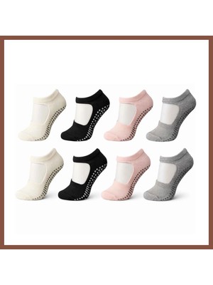 Bezos Kaymaz Taban Yoga ve Pilates Çorabı 8'li Kadın, Silikon Tabanlı Nefes Alabilir Bilek Bantlı Çorap, Ev Yoga Pilates Trambolin Umre Için, 4 Renk · Beden: 36-40 · Renk: Çok Renkli 8 Li Dry
