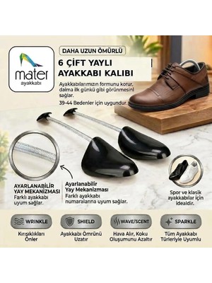Mater Ayakkabı Mater 6 Çift Yaylı Ayakkabı Kalıbı 39-44 Erkek Siyah Renkli Kullanım İçin Uygun