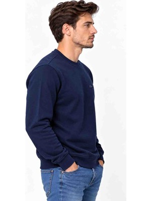 Lacoste Bisiklet Yaka Paris Lacivert Slim Fit Sweatshirt