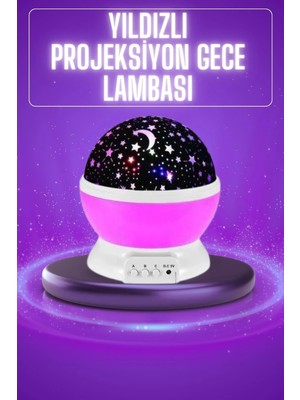 Ersert Ers- ® Yıldız Görünümlü Gece Lambası Renkli Masa Lambası Gökyüzü Projeksiyon