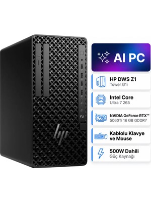 Hp Dws Z1 G1I Intel Core Ultra 7 265 64GB 2tb SSD 16 GB Geforce Rtx 5060TI W11P Masaüstü Iş Istasyonu B34JSES 004