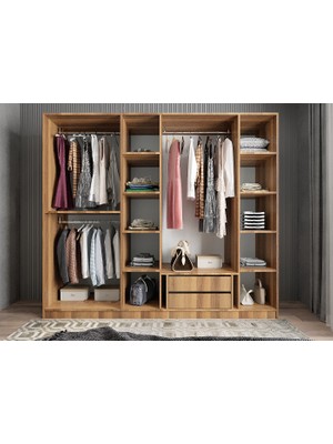 Baramolife Eko 6 Kapaklı Gardırop - Çam&füme - G.A.S.E_270