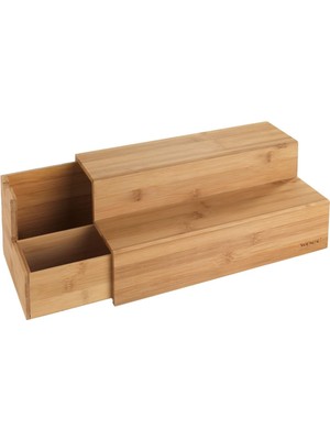 Str Store Çekmeceli Bambu Çay Poşeti Düzenleyici, Çay Poşeti Saklama Kabı, Mutfak Için Kahve ve Çay Kutusu, Çay Istasyonu, Çay Poşeti Tutacağı, Kahve Barı Aksesuarları ve Düzenleyici, 33 x 17 x 15 cm
