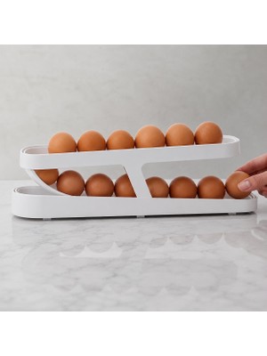 Str Store Buzdolabı Yumurta Standı 2 Katlı Plastik Yumurta Organizer | 14-17 Adet Kapasiteli