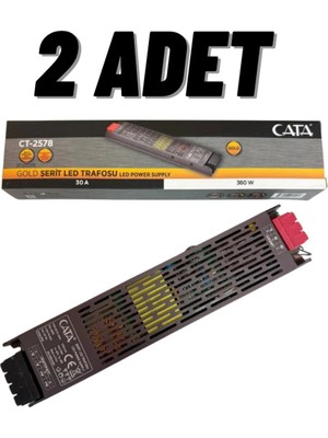Cata CT-2578 2 Adet 30 Amper Iç Mekan Şerit LED Trafo Klemensli