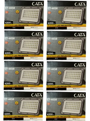 Cata CT-4658 50W 6500K (Beyaz Işık) LED Projektör (8 Adet)