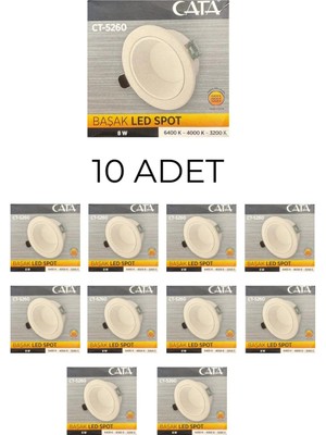 Cata CT-5260 Başak LED Spot 8W 3 Renk- 10’lu Paket