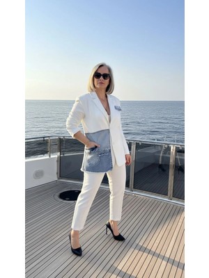Byemelika Tasarım Beyaz Ceket