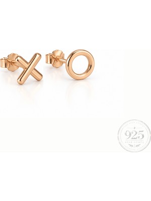 Servi 925 Ayar Gümüş Xoxo Rose Küpe