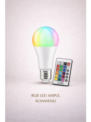 Cata Rgb LED Ampul Kumandalı 9W E27 – Renk Değiştiren, 800 Lm