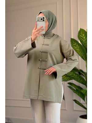Suede Style 6681 - Rahat, Salaş 2 Iplik Düğmeli Kadın Gömlek