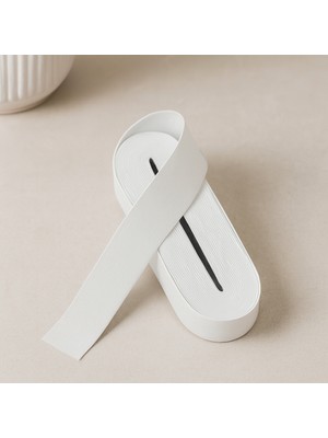 Wisipi Yassı Paça Lastik 4 cm Beyaz - 10 M Rulo