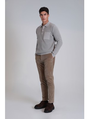 Lufian Onka Spor Erkek Chino Pantolon Slim Fit Bej