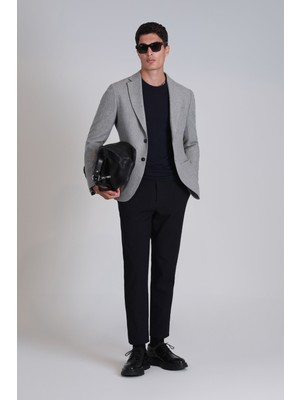 Lufian Daniel Spor Erkek Blazer Ceket Slim Fit Açık Gri
