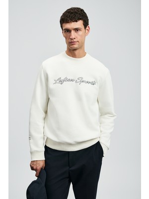 Lufian Loved Erkek Sweatshirt Kırık Beyaz